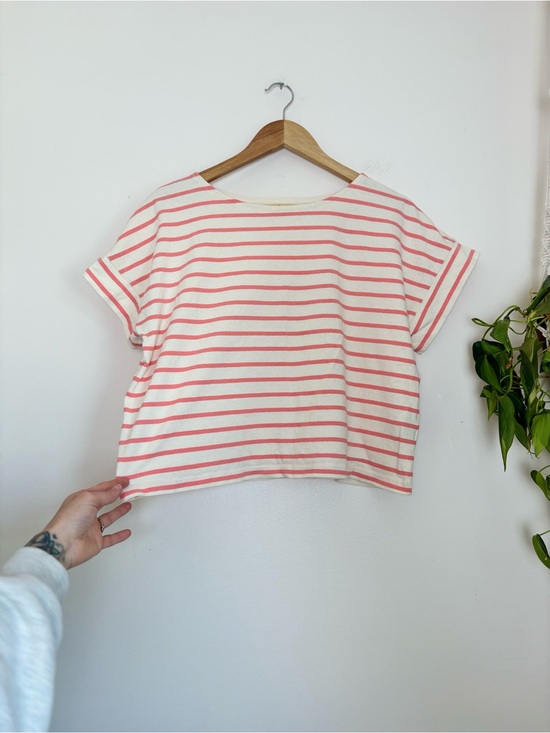 Madewell Tops - Madewell Boxy Crop Tee In Stripe